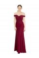 Off the Shoulder Long Chiffon Prom Dress with Pleats UK