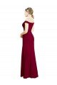 Off the Shoulder Long Chiffon Prom Dress with Pleats UK