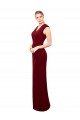 Cap Sleeves Chiffon Prom Dress with Pleated V-Neck Bodice UK
