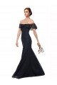 Off the Shoulder Long Lace Prom Dress with Flutter Sleeves UK