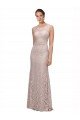 Long Sleeveless All Lace Prom Dress with Scoop Neckline UK