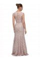 Long Sleeveless All Lace Prom Dress with Scoop Neckline UK