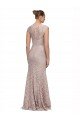 Sweetheart Neckline Cap Sleeves Lace Prom Dress with Twist UK