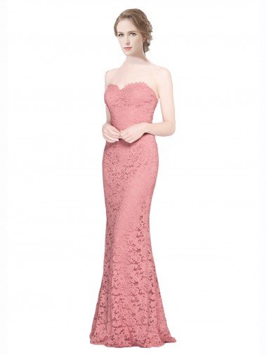 Fitted Sweetheart Mermaid Lace Prom Dress UK
