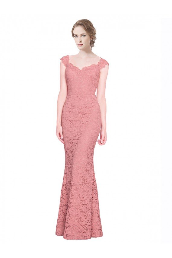 Sweetheart Mermaid Long Lace Prom Dress with Wide Straps UK