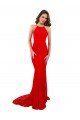 High Neck Long Lace Prom Dress with Open Back Straps UK