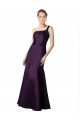 Long Ruched Neckline One Shoulder Satin Prom Dress UK