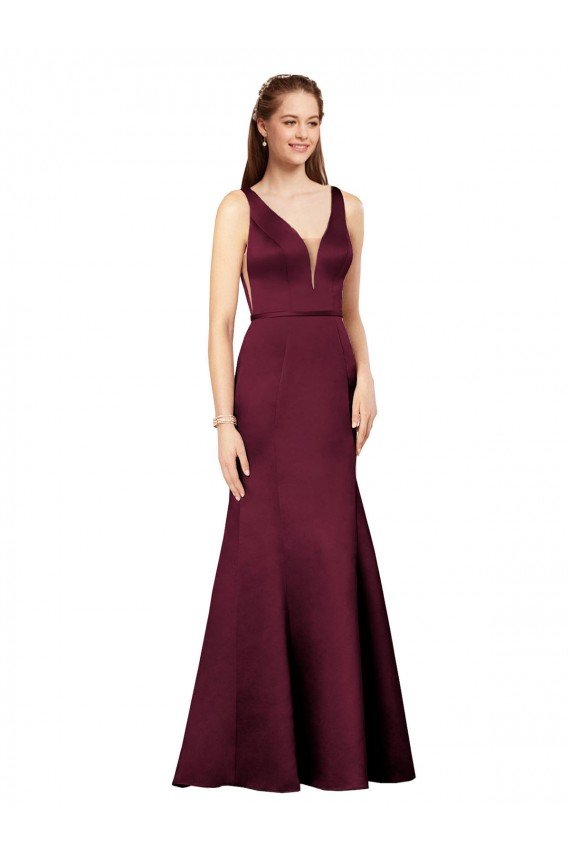 Sexy Satin Prom Dress with Side Cutouts UK