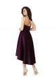 Elegant High Low Satin Prom Dress with Criss Cross Back UK