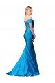 Off the Shoulder Long Chapel Train Satin Prom Dress UK