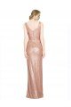 Draped V-Neck Striking Sheath Floor Length Sequin Prom Dress UK