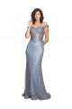 Off the Shoulder Sweetheart Neckline Sequin Prom Dress with Thigh High Slit UK