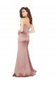 Floor Length Silky Satin Prom Dress with Front Skirt Slit UK