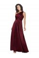 One Shoulder Silky Satin Prom Dress with Subtle Pleats UK