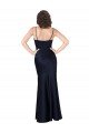 Draped Cowl Neck Silky Satin Prom Dress with Skirt Slit UK