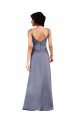 Full Length V-Neckline Silky Satin Prom Dress with Spaghetti Straps UK