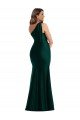 Cascading Bow One Shoulder Silky Satin Mermaid Prom Dress with Front Slit UK