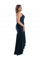 Pleated Wrap Ruffled High Low Silky Satin Prom Dress UK