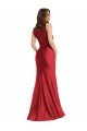 Square Neck Silky Satin Mermaid Prom Dress with Side Slit UK