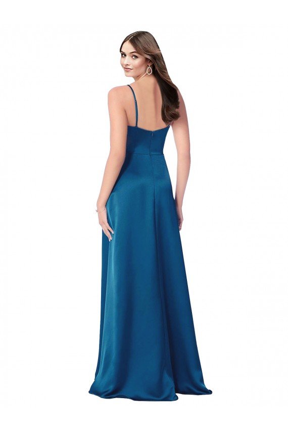 Cowl Neck Salky Satin Prom Dress UK