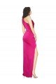 One Shoulder Long Full Length Silky Satin Prom Dress with Front Side Split UK