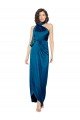 High Halter Neck Silky Satin Prom Dress with Sash Overlay and Side Split UK