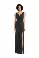Draped Wrap Maxi Spandex Prom Dress with Front Slit UK