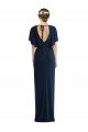 Open Back Short Sleeves Draped Tulip Skirt Maxi Spandex Prom Dress UK