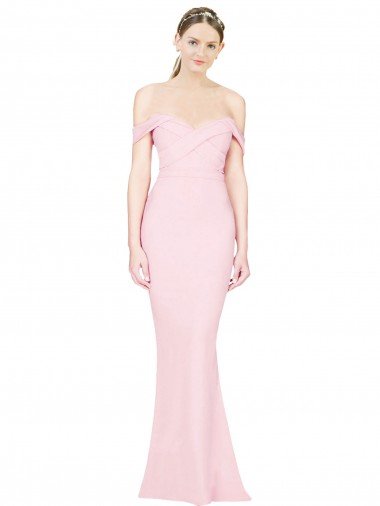 Full Length Off the Shoulder Prom Dress with Twist Front UK