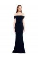 Off the Shoulder Fitted Crepe Prom Dress with Back Cut Out UK