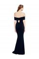 Off the Shoulder Fitted Crepe Prom Dress with Back Cut Out UK