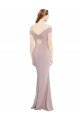 Knotted Off the Shoulder Crepe Prom Dress with Cut-Out Back UK