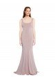 Sleeveless Scoop Neck Fully Lined Crepe Prom Dress UK
