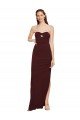 Twisted Strapless Keyhole Long Crepe Prom Dress with Slit UK