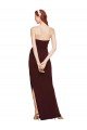 Twisted Strapless Keyhole Long Crepe Prom Dress with Slit UK