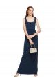 Scoop Neck with Ruffles Long Crepe Prom Dress with Back Slit UK