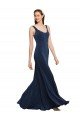 Fit and Flare Long Crepe Prom Dress with Round Neck UK