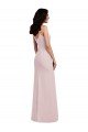 Spaghetti Strap V Back Crepe Prom Dress with Front Slit UK