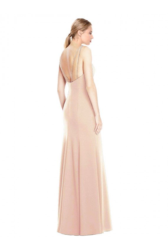 V-Spaghetti Strap Open Back Bateau Neck Trumpet Prom Dress UK