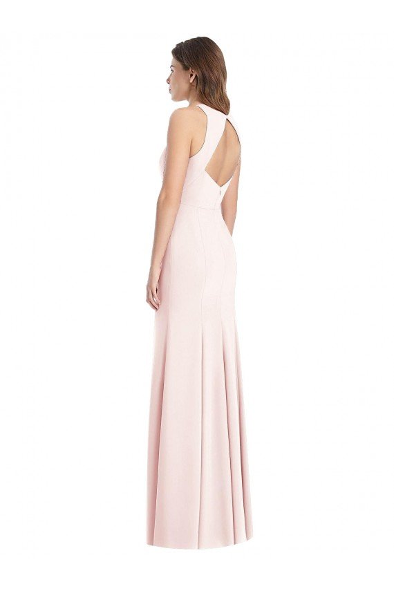 Diamond Cutout Back Trumpet Prom Dress with Front Slit UK