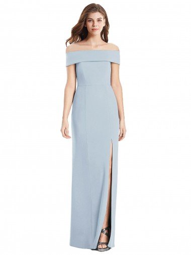 Cuffed Off the Shoulder Long Trumpet Prom Dress UK