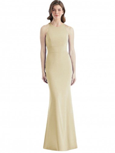 Criss Cross Twist Cutout Back Trumpet Prom Dress UK