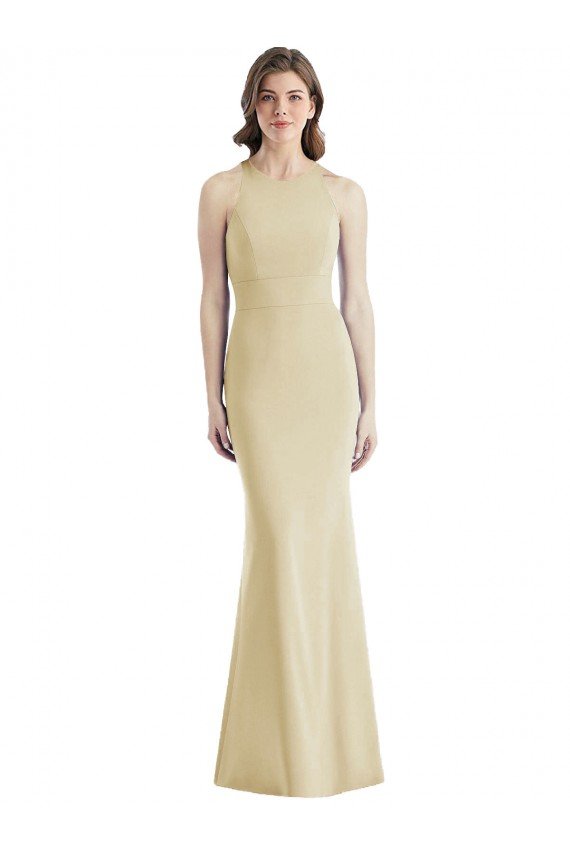 Criss Cross Twist Cutout Back Trumpet Prom Dress UK