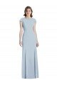 Bateau Neck Cap Sleeves Open Back Trumpet Prom Dress UK