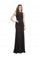 Sleeveless Bateau Neckline Crepe Prom Dress with Twist Back UK