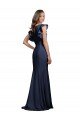 Sleeveless Crepe Prom Dress with Cascading Ruffle and Keyhole Back UK