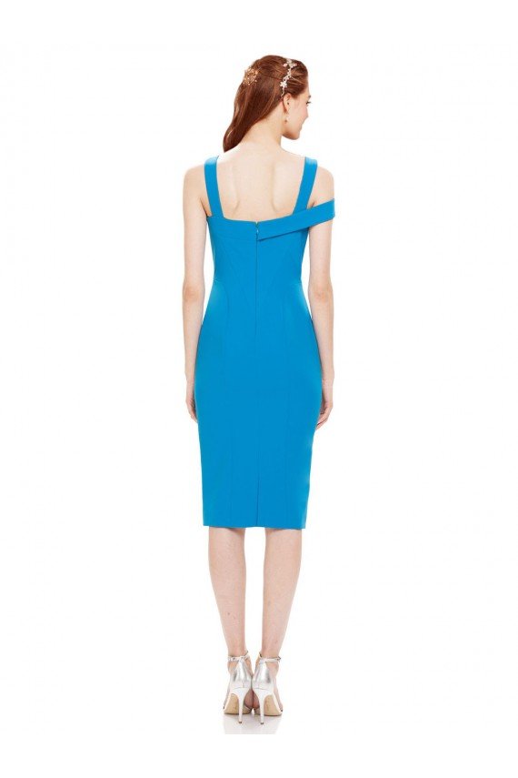 Sleeveless Crepe Cocktail Prom Dress / Homecoming Dress with Keyhole Off The Shoulder Detailing UK