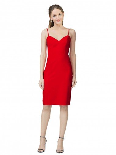 Sleeveless Cocktail Length Sweetheart Neckline Crepe Prom Dress / Homecoming Dress UK