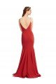 Mermaid Plunging V-Neck Crepe Prom Dress with Wide Open Back UK