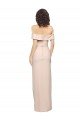 Off the Shoulder Long Crepe Prom Dress with Waist Tie and Slit UK
